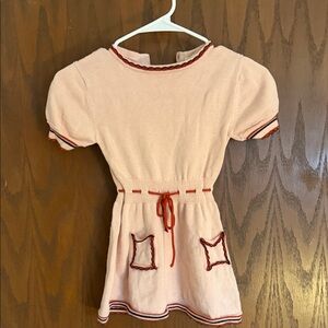 Misha And Puff Pink Dress with Red Trim